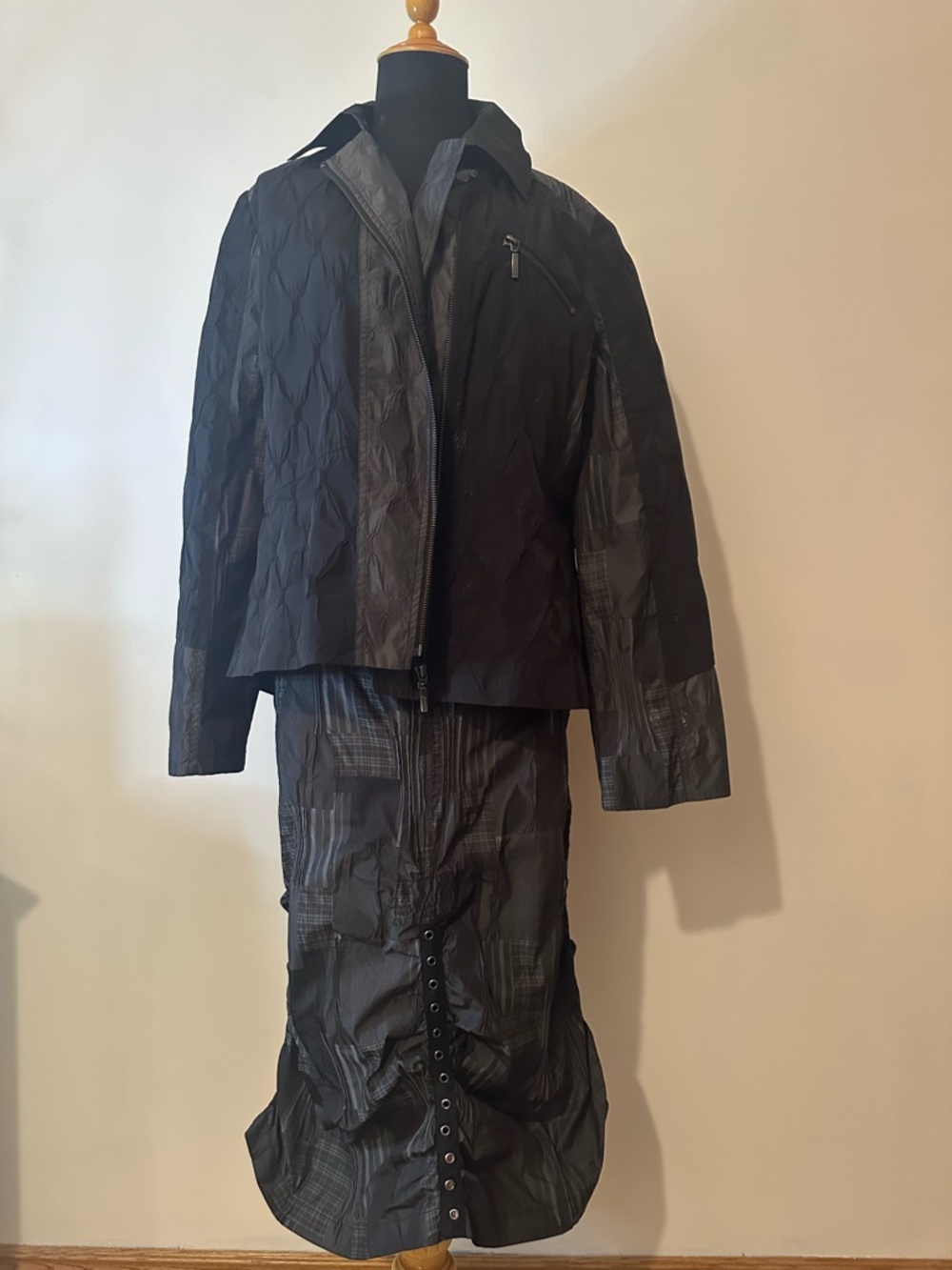 Black/Grey Jacket with Coordinating Skirt